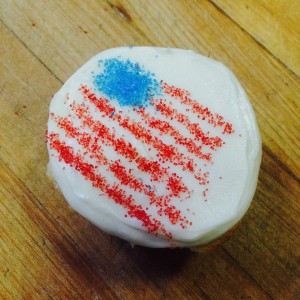 Celebrate with us today!  Stop by and try a USA Cupcake! 