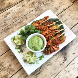 Picture of Chili Lime Chicken Skewers with Avocado Cream by 67 Biltmore Downtown Eatery and Catering