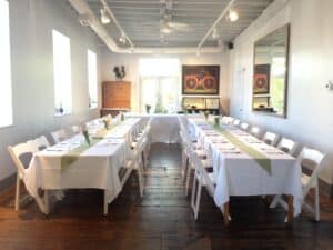 Picture of Gathering Room Table Setup by 67 Biltmore Downtown Eatery and Catering in Asheville, NC