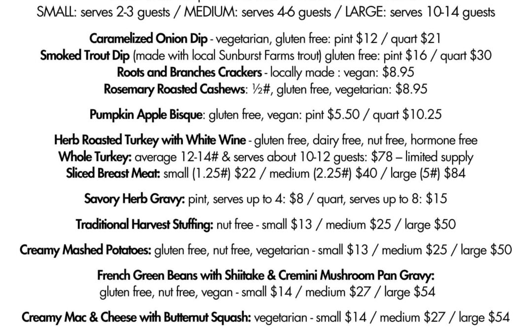 67 Biltmore Thanksgiving Take Out 2025