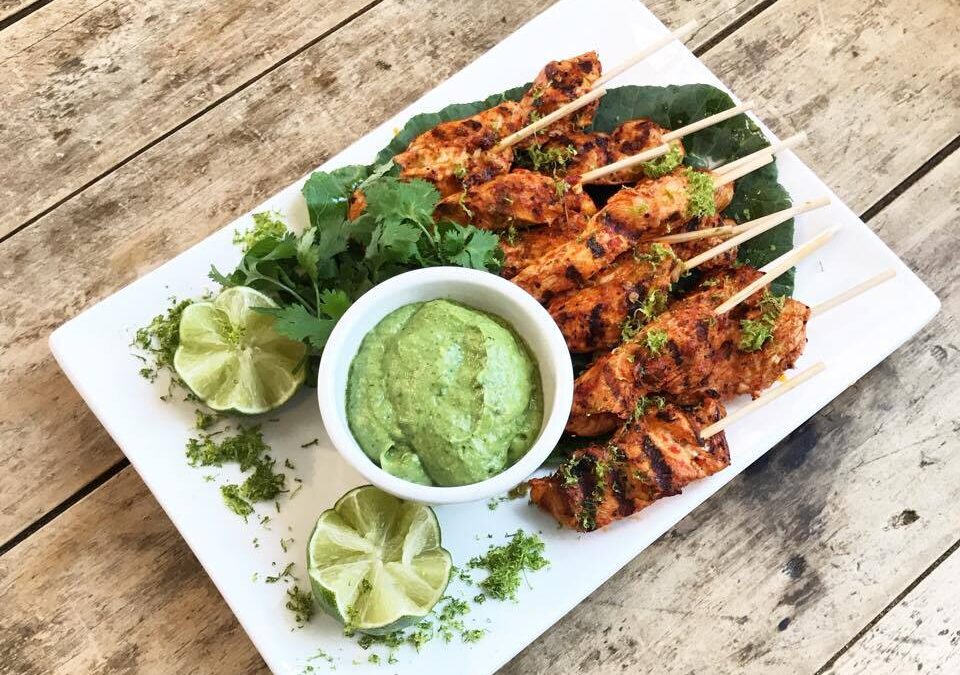 Chili Lime Chicken Skewers by 67 Biltmore Downtown Eatery and Catering Asheville, NC
